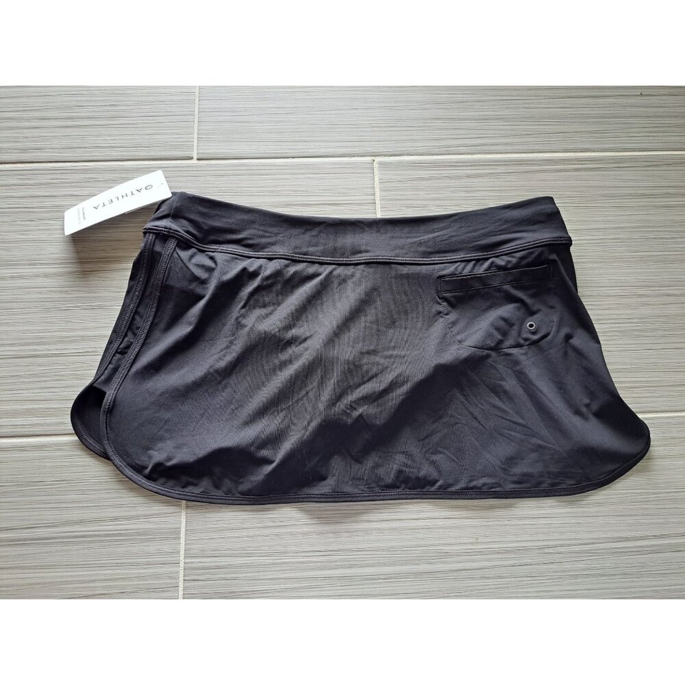 New Athleta Black Tidal Swim Skirt Skort Stretch Fabric Size M Summer Vacation - Picture 7 of 10